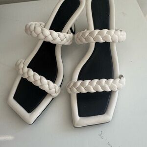 MERCEDES CASTILLO White Braided Sandals ChicHeeled Sandals – Size 40 (US 9.5/10)